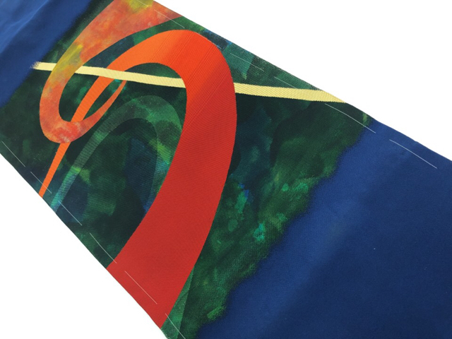 JAPANESE KIMONO / VINTAGE NAGOYA OBI / WOVEN ABSTRACT PATTERN